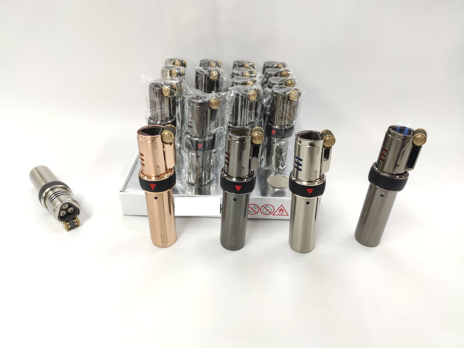 Pürmüz Üç Alevli Ayarlanabilir Taşlı Çakmak Metal Silver Pürmüz Üç Alevli Ayarlanabilir Taşlı Çakmak