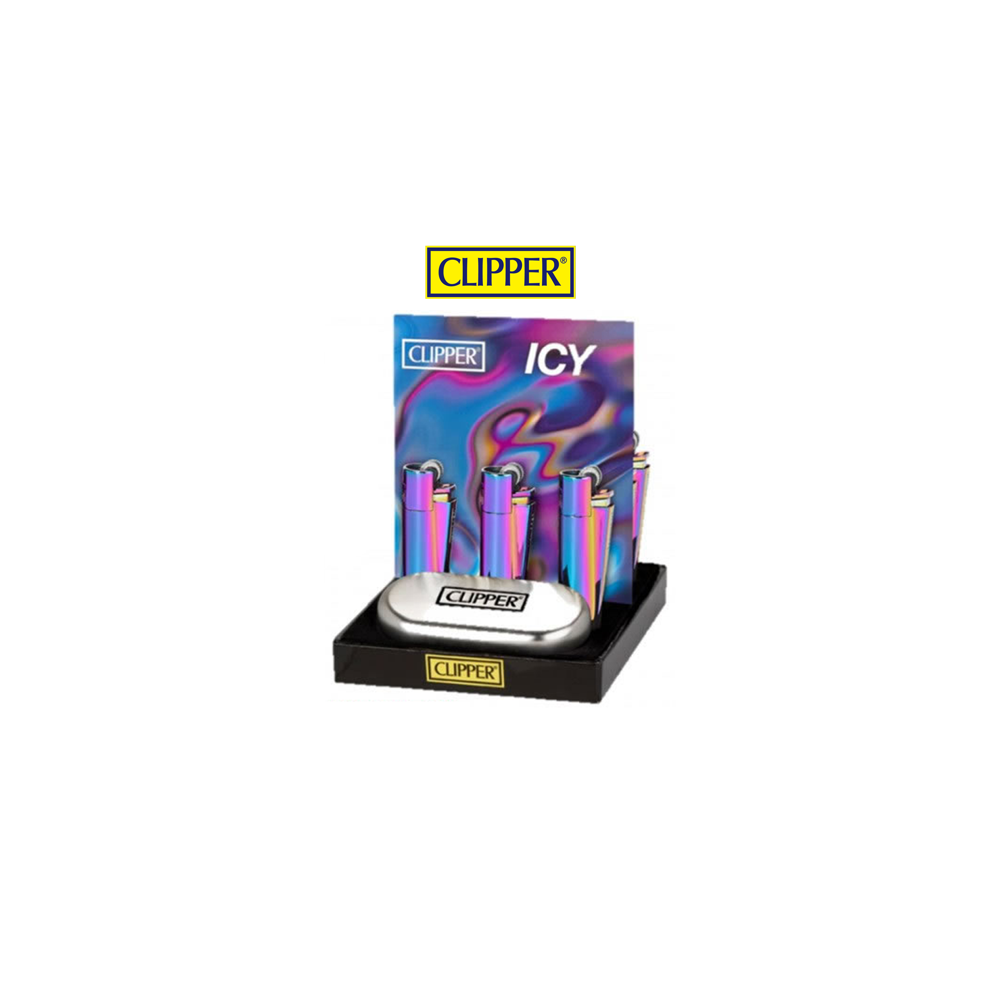 Metal Gökkuşağı Renkli Çakmak Metal Kutulu